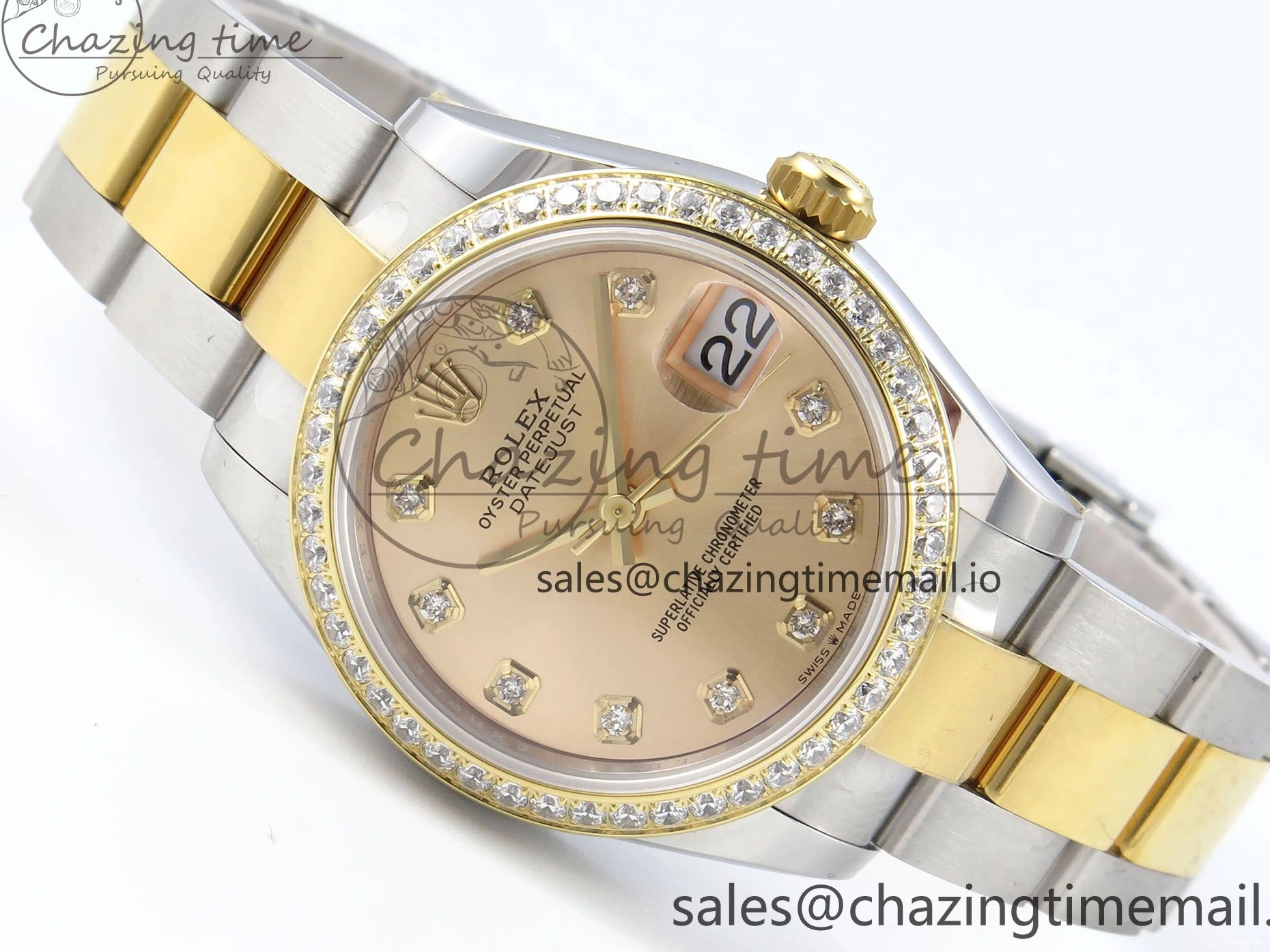 Diamonds Bezel ETA Oyster Best DateJust YG Edition Diamonds 904L 31 1:1 SS on Dial ARF 278383RBR Steel 2688 Bracelet YG 0518